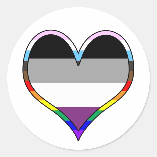 Adesivo Redondo Ace Pride Heart Classic Round Sticker (Frente)