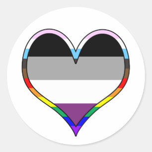Adesivo Redondo Ace Pride Heart Classic Round Sticker