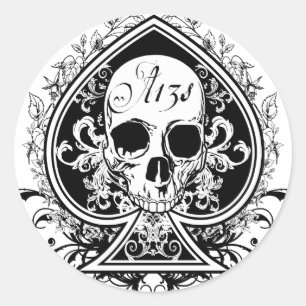 Adesivo Redondo Ace Skull