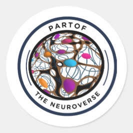 Adesivo Redondo Aceitação da neurodiversidade autismo neuro cerebr