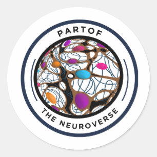 Adesivo Redondo Aceitação da neurodiversidade autismo neuro cerebr