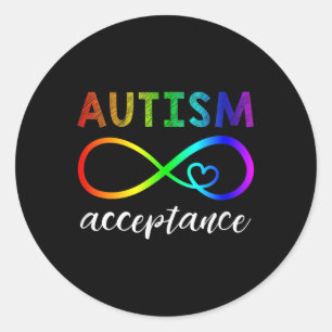 Adesivo Redondo Aceitação de Camisas Autismo Vermelho Em Vez De Au