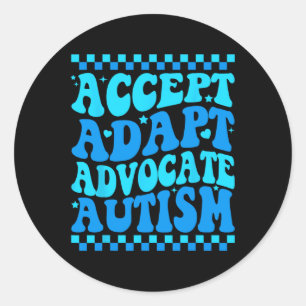 Adesivo Redondo Aceitar Adaptar o Advocate Autismo Homens Meses de