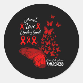 Adesivo Redondo Aceitar Amor Compreender Awarenes Com Anemia De Cé
