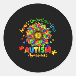 Adesivo Redondo Aceitar entender amor consciência do autismo giras