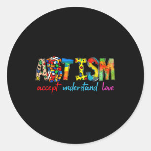 Adesivo Redondo Aceite Compreender Suporte à Consciência do Autism