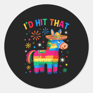 Adesivo Redondo Acerte aquela pinata engraçado 5 cinco de maio fes