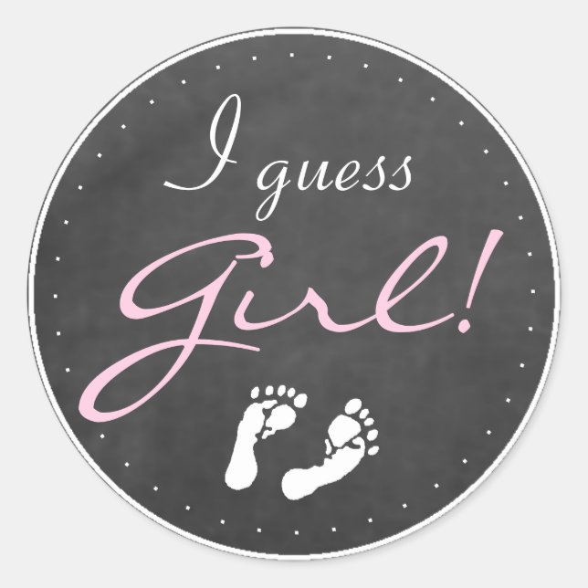 Adesivo Redondo Acho Que Menina (Frente)