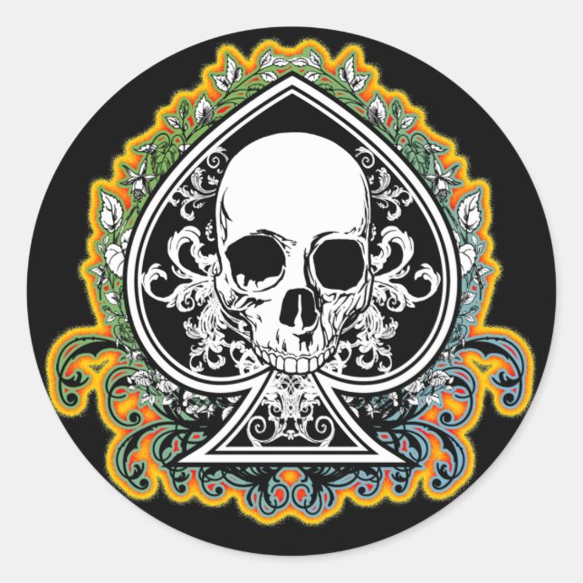 ADESIVO REDONDO ÁCIDO CRUZADO DE ESPADAS (Frente)