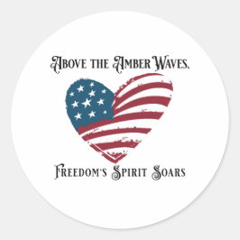 Adesivo Redondo Acima do Amber Ondas 4 de julho Dia da Independênc