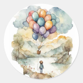 Adesivo Redondo Acima e Longe do Aniversário