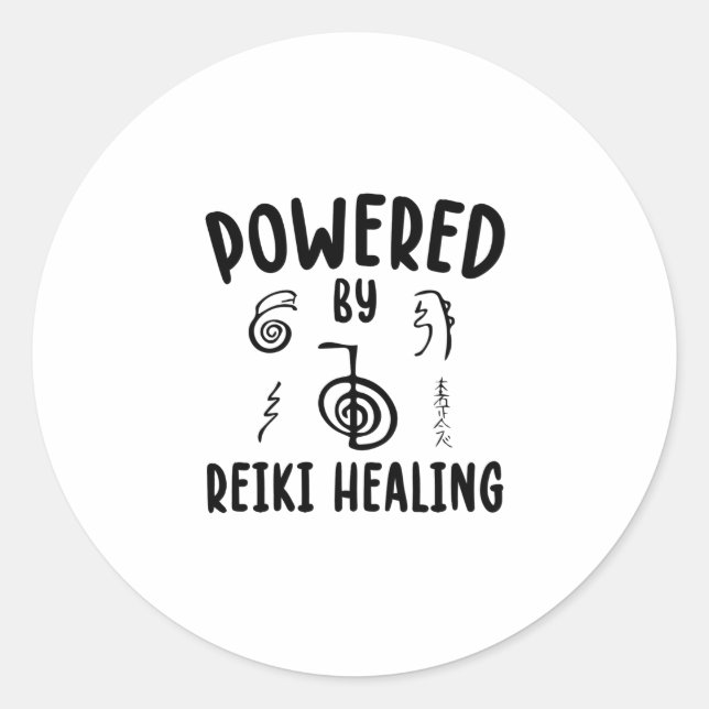 Adesivo Redondo Acionado pelo Reiki Healing | Ideias de presentes (Frente)