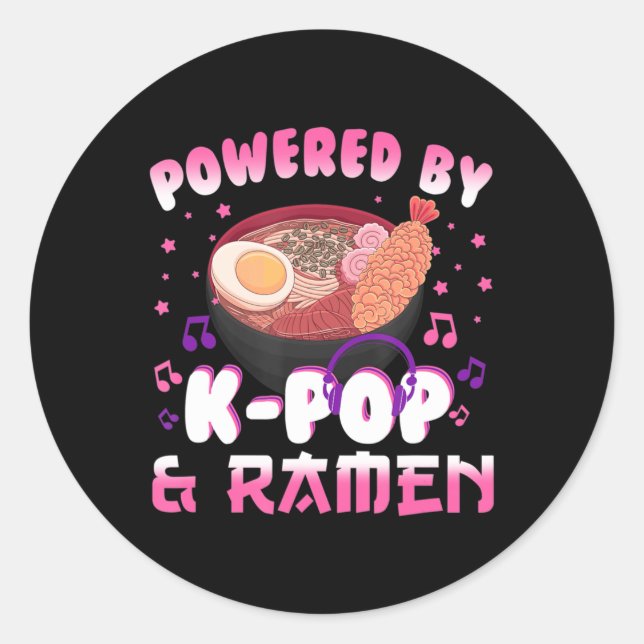 Adesivo Redondo Acionado por Kpop e Ramen Kpop Kawaii Anime Gift G (Frente)