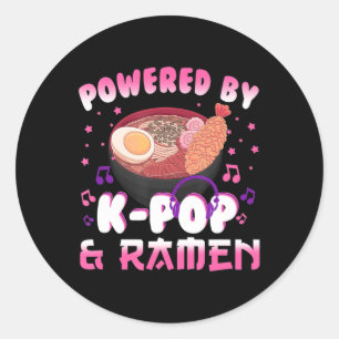 Adesivo Redondo Acionado por Kpop e Ramen Kpop Kawaii Anime Gift G