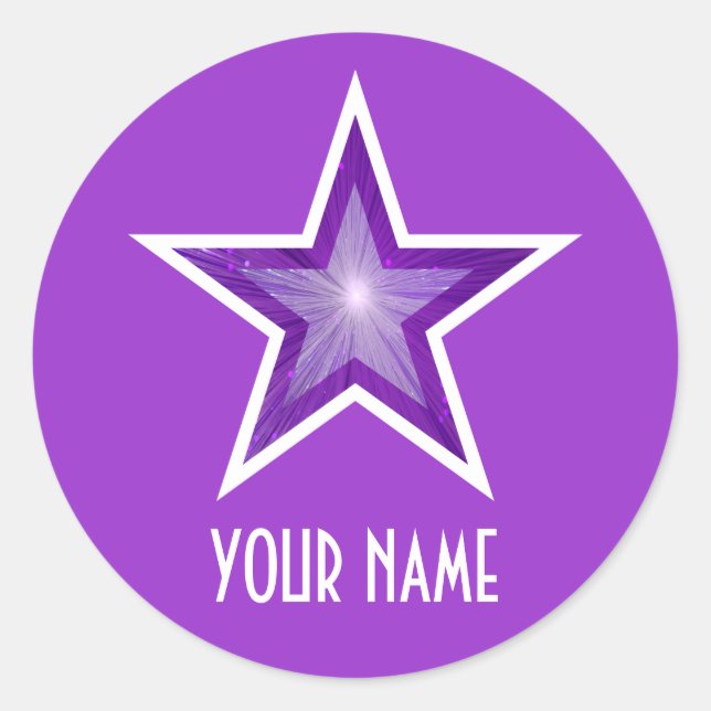 Adesivo Redondo Acondicionador circular Purple Star 'Name' roxo (Frente)