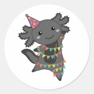Adesivo Redondo Acondicionador clássico Aniversário Axolotl Garlan