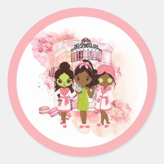 Adesivo Redondo Acondicionador clássico redondo do partido afro-am (Frente)