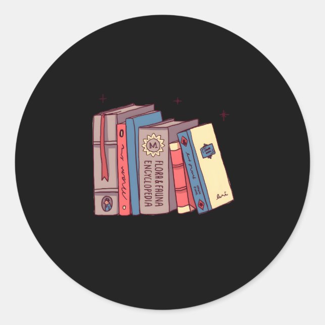 Adesivo Redondo Acontece Que O Clube De Livros Fica No Livro Do Cl (Frente)