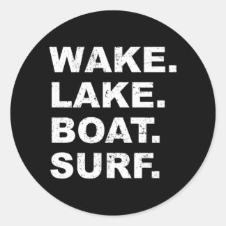 Adesivo Redondo Acordar Lago Surf Wakesurf Conselho Surfer