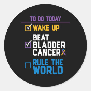 Adesivo Redondo Acordar para cima Bladder Cancer governa o mundo 1