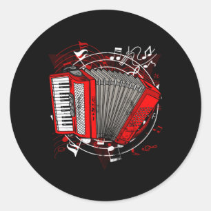 Adesivo Redondo Acordo de Instrumentos de Música com Cores de Acor