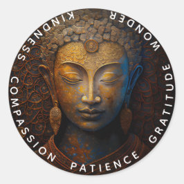 ADESIVO REDONDO ACORDO DE PAZ | RETRATO DE MEDITAÇÃO