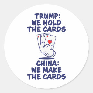 Adesivo Redondo Acordo de Tarifa Trump Engraçado Com a China Segur