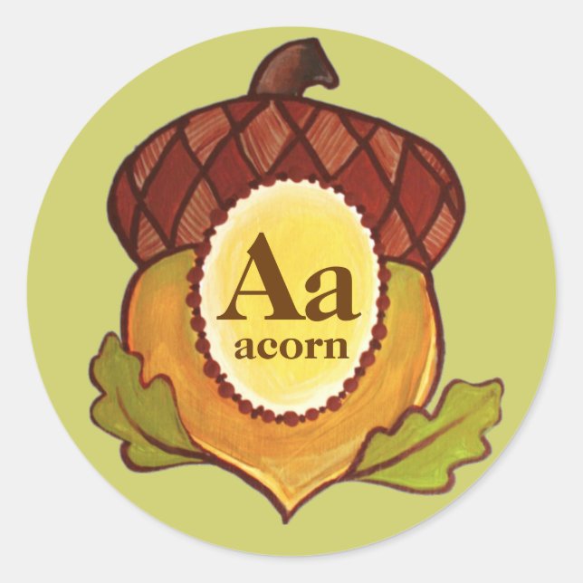 Adesivo Redondo Acorn A Mighty Oak in Progress Sticker (Frente)