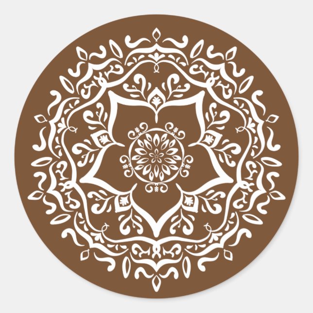 Adesivo Redondo Acorn Mandala (Frente)