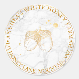 Adesivo Redondo ACORNS DOURADOS do PixDezines+MARBLE