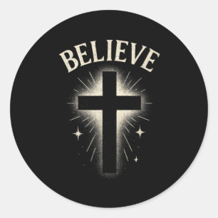 Adesivo Redondo Acredite - Bíblia cristã Jesus religioso