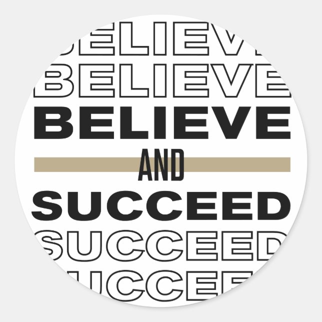 Adesivo Redondo Acredite e tenha sucesso (Frente)