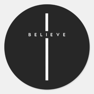 Adesivo Redondo Acredite em Deus, Jesus, religioso cristão Páscoa