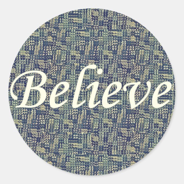 Adesivo Redondo Acredite em painéis (Frente)