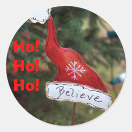Adesivo Redondo Acredite em Papais noeis Red Hat