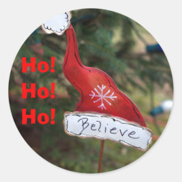 Adesivo Redondo Acredite em Papais noeis Red Hat