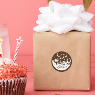 Adesivo Redondo Acredite em Papais noeis Silhouette