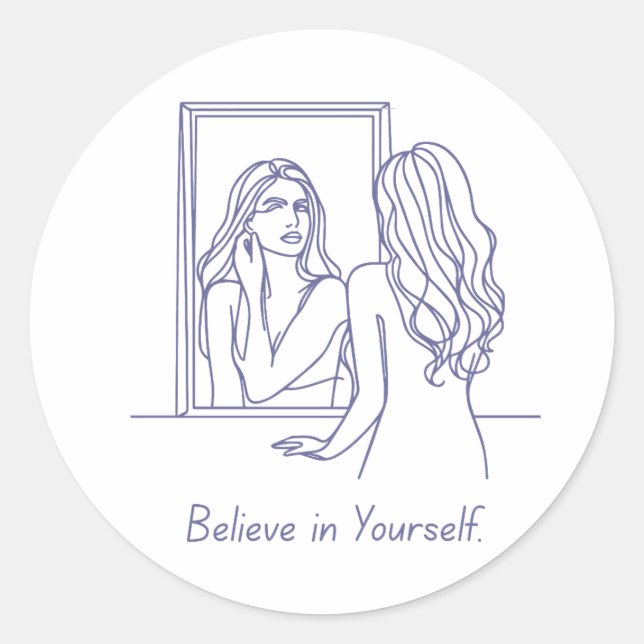 Adesivo Redondo Acredite em si mesmo - Eplifting Sticker (Frente)