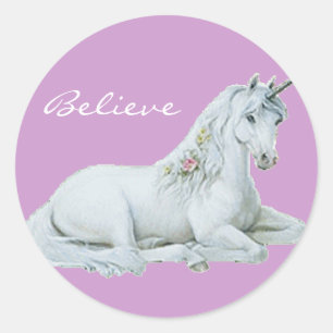 Adesivo Redondo Acredite em Unicorn Round Stickers