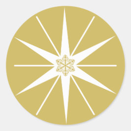 Adesivo Redondo Acredite Estrela Sofisticada Elegante Dourado Mode