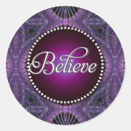 Adesivo Redondo Acredite: Inspire | Autocolantes roxos