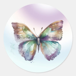 Adesivo Redondo Acredite na borboleta