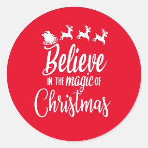 Adesivo Redondo Acredite na Mágica do Natal