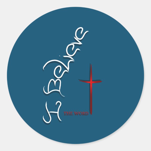 Adesivo Redondo Acredite Na Palavra De Deus (Frente)