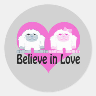 Adesivo Redondo Acredite no amor! Yetis