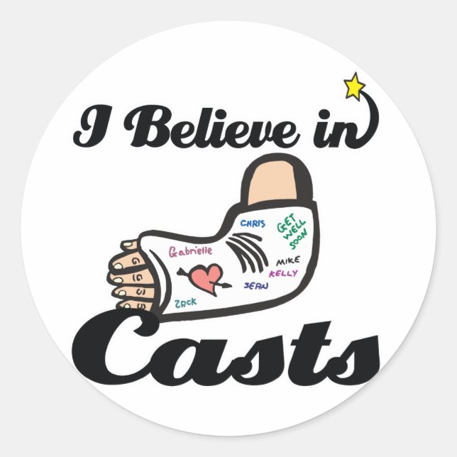 Adesivo Redondo acredito em casts (Frente)