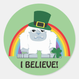 Adesivo Redondo Acredito! Leprechaun Yeti