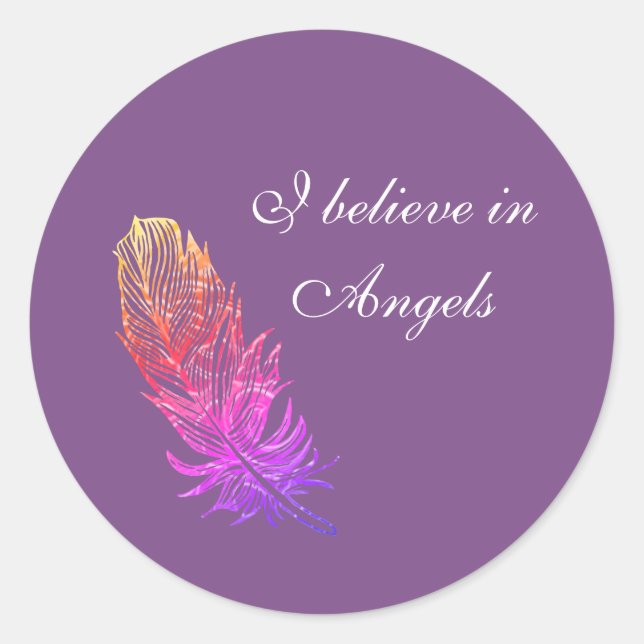 Adesivo Redondo Acredito no Angels Sticker (Frente)