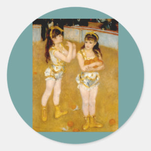 Adesivo Redondo Acrobats de Renoir no Cirque Fernando (1879)