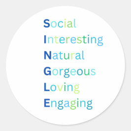 Adesivo Redondo acrônimo solteiro